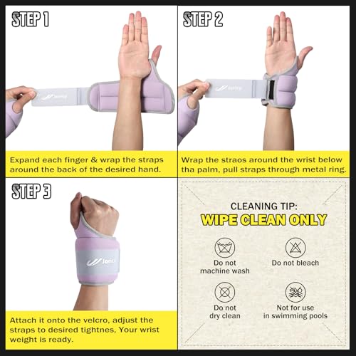 Wrist Weights with Thumb Loops Lock for Women Men 1 Pair 2 3 4 5 6 LBS Arm Weight Ankle Weights Weighted Gloves for Running Walking Jogging Physical Therapy Home Gym Fitness Workout Cardio Exercises