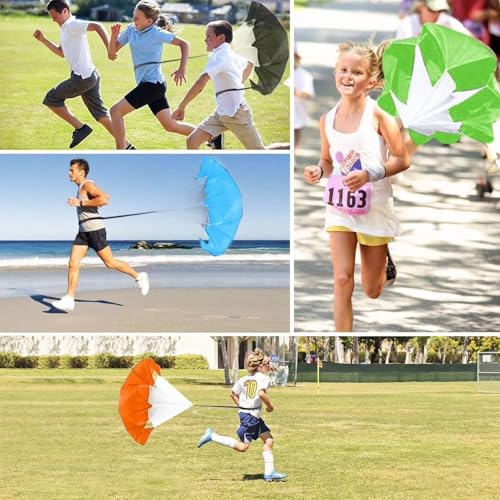 Running Speed Training 56 Inch Parachute with Adjustable Shoulder Strap and Storage Bag for Resistance Training Speed Umbrella