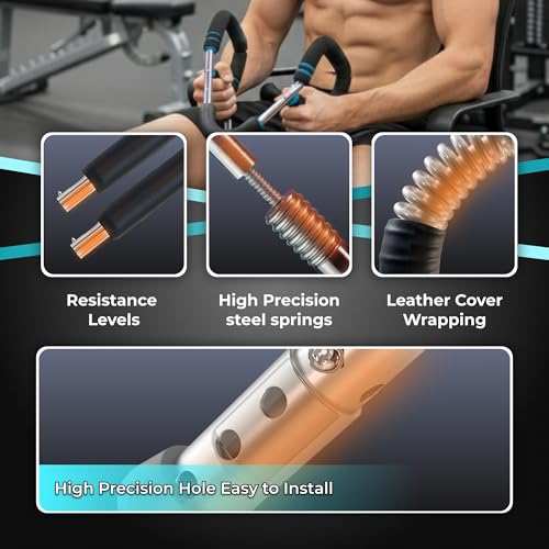 Twister Arm Trainer, Adjustable Resistance 30–120 lbs, Chest & Arm Trainer Workout Equipment for Men & Women | Portable Forearm Strengthener Twister | Upper Body Strength Trainer | Home Gym Fitness