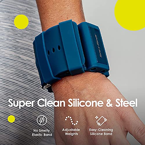 Adjustable 1 LB Wrist Weights Set of 2 Wrist Weights Removable Weighted Pegs Wearable Weights Perfect for Zumba, Dance, Pilates, Walking, Toning, Barre, Yoga, Cardio - color: Midnight Blue