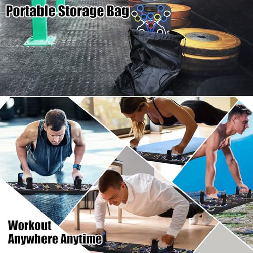 Multifunctional Push Up Board Home Strength Training Equipment With 15 Fitness Accessories Pilates Bar Resistance Band Roller Wheel Full Body Workout Home Gym Equipment