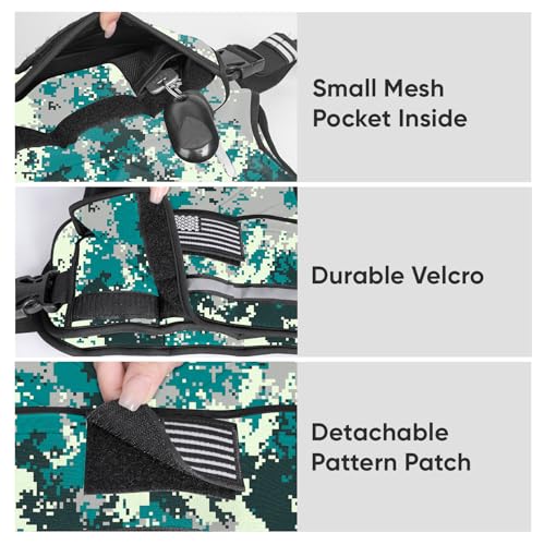 Adjustable Weighted Vest, 4-10lb/12-18lb/20-32lb Vest with 6 Ironsand Weights and Large Pocket, Weight Vest for Men Women Strength Training, Running, Walking - color: Digital Camo, size: 12-18lbs