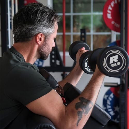 RitFit 5-250 LBS PVC Encased Round Dumbbell sets with Knurled Handle and Optional Rack, Strength Training Equipment for Home Gym - style: 200LB Set