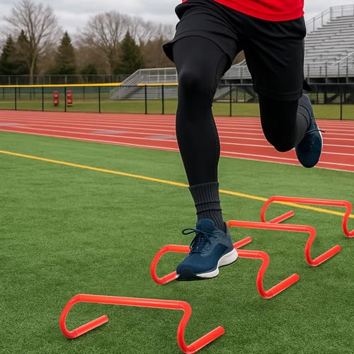 Lemecima 6 Pack Agility Speed Training Hurdles- 6" Detachable Agility Training Hurdles- Sports Practice Equipment for Athletes, Soccer, Basketball