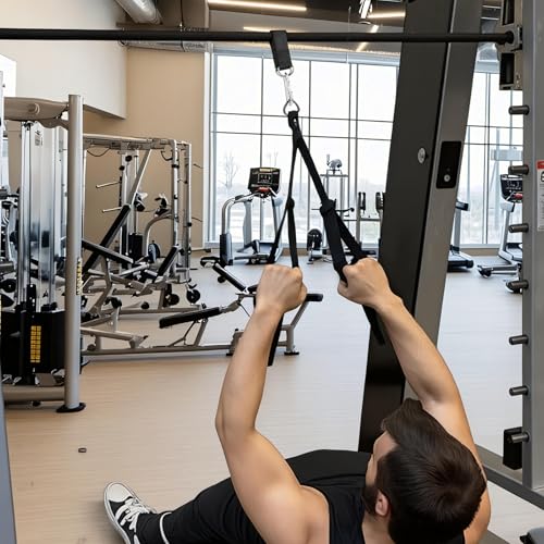 2 Pairs Gym Hanging Straps Kit with 4 Screw Lock Hooks, Outdoor Hanging Kit Fitness Extension Straps for Gym Bar, Door Bar, Cable Machines, Pull-up Bar Gym Equipment, Gym Fitness Strap