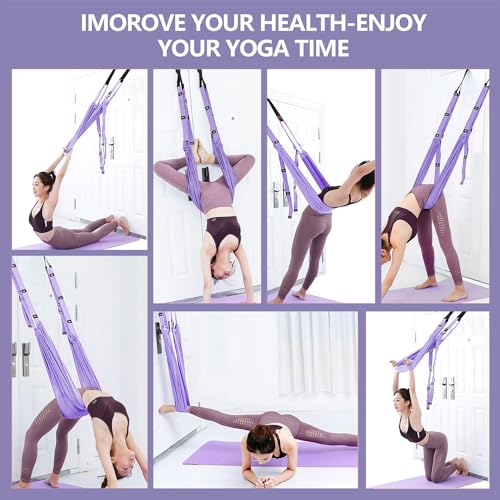 Leg Stretcher Strap, Adjustable Door Flexibility Trainer - color: Purple