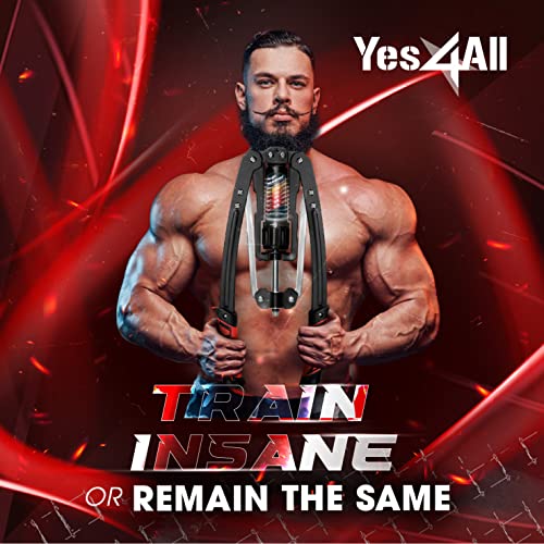 Yes4All Wrist and Forearm Blaster, Build Massive Grip Strength & Muscles with Steel Wrist Roller & Forearm Roller, Heavy Duty Arm Blaster Fits 1" & 2" Weight Plates, Improve Lifting Power