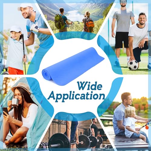 PVA Cooling Towels - Quick Chilly Gym Towel Lasts 5 Hours for Neck and Face Hot Weather, Highly Absorbent, UPF 50+ for Outdoor Workout Sports Golf (2Pcs 33.5" x 13", Blue)