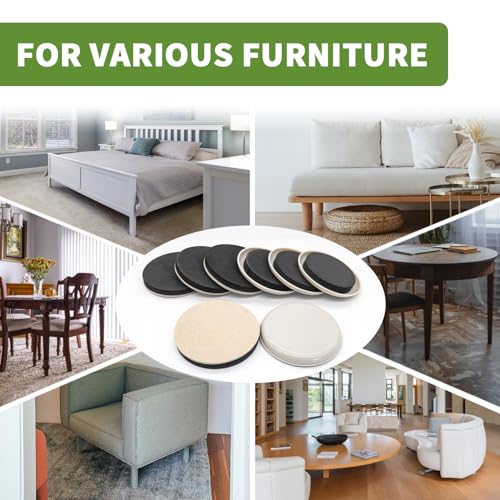 Furniture Sliders for Carpet and Hardwood, 8 PCS 4 3/4", Beige - size: Round 8 PCS 4 3/4'' Beige