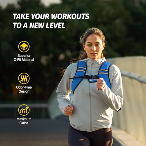 Zelus Weighted Vest for Women Men, Washable Z-Fit Weighted Vest 5/10/15lb - color: Light Blue, size: 15 LB