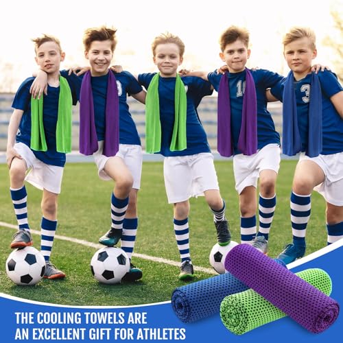 Hosuly 30 Pack Cooling Towels 40"x12" - color: Dark Blue, Light Green, Purple
