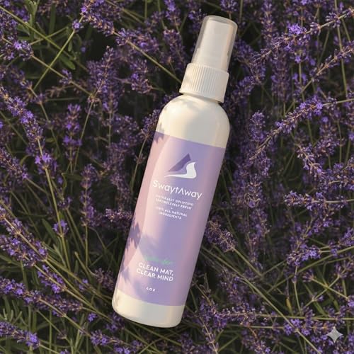 SwaytAway Fitness Mat Mist with Towel, 4oz Travel Size, 1 Pack, Lavender - size: 4 oz - 1 Pack