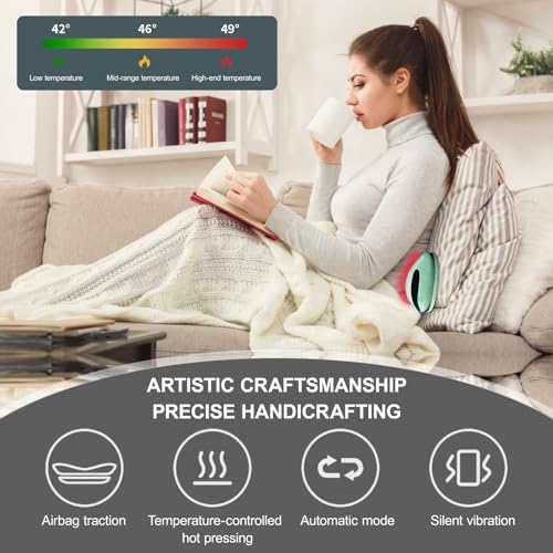 Lumbar Traction Device, Multifunctional Lower Back Traction Massager with 3-Level Vibration, Adjustable Heated Back Stretcher Relaxer with 26° Dynamic Airbag Traction Lifting, for Neck, Lumbar