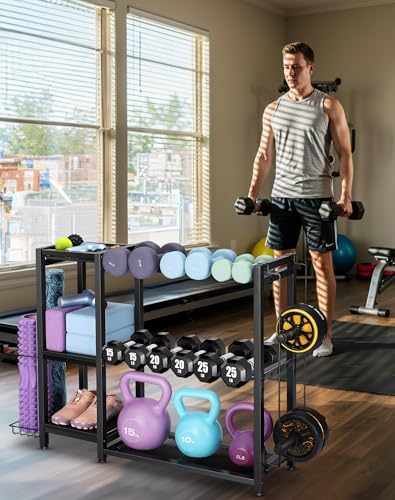 FHXZH Dumbbell Rack Stand Only - Weight Rack for Home Gym - color: Black-Large