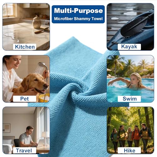 Quick Dry Towels & Washcloths 8 Pack,12 X 16 in | Absorbent,Wring out Easily