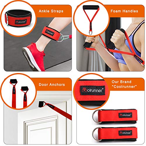 14 PCS Resistance Bands Set, Exercise Tubes, 20lbs to 40lbs Workout Bands with Handles Protective Nylon Sleeves Door Anchor Ankle Strap, Elastic Exercise Bands for Men Women - up to 150lbs