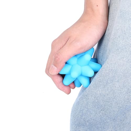 Dioche Spiky Massage Balls, 2 Colors Acupoint Physical Massage Balls, Lacrosse Ball Roller Set Perfect for Foot Massage, Deep Tissue Massage, Trigger Point (Blue)