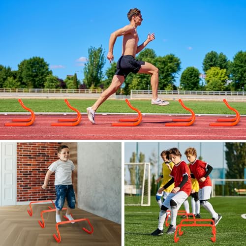 Agility Hurdles Training Equipment - Speed Hurdles and Soccer Cones with Carrying Bag for Soccer, Football, and Track Drills, Ideal for Athletes Speed and Agility Training - style: 10 PCS
