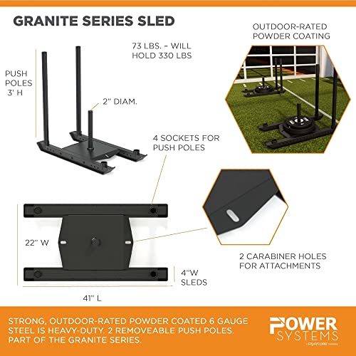 Power Systems Granite Series Sled for Strength Conditioning - Push, Pull or Drag - Indoors or Outdoors