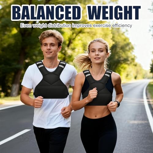 Ragebby Adjustable Weighted Vest for Women Men, 4-10lb/12-18lb/ Vest with 6 Ironsand Weights, Weight Vest with Reflective Strip for Running, Walking, Exercise, Strength Training - size: 4-10LB