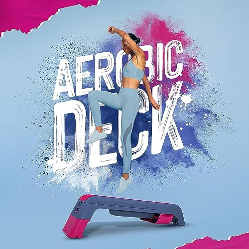 Yes4All Multifunctional Aerobic Deck - Versatile Fitness Station, Weight Bench, Aerobic Stepper, Plyometrics Box for Cardio Workouts and Strength Training - color: D. Hot Pink/Navy Blue