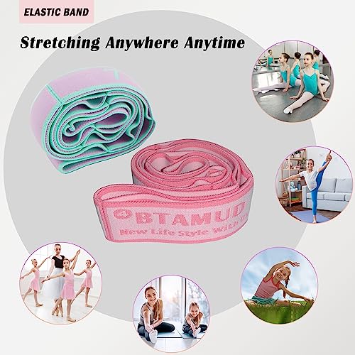 2 PCS Stretch Strap for Kids Dance Elastic Band for Children Gymnastics Stretching Strap Kids Stretching Bands Multi-Loop Adjustable Exercise Bands Stretching Resistance Ballet Bands -8 Loops