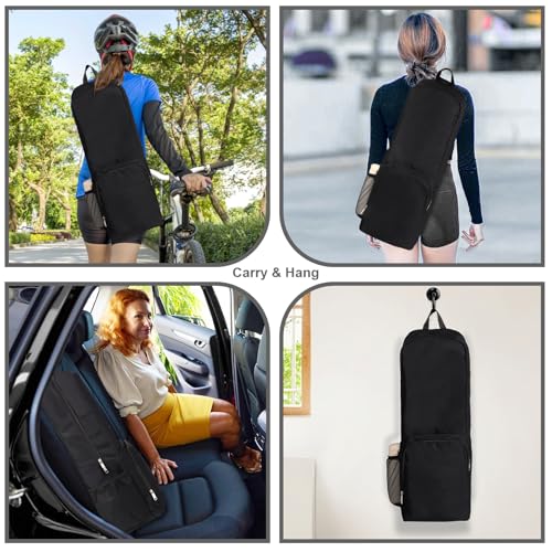 Yoga Mat Bag Carrier Side Mesh Zipper Pocket Exterior Wet Compartment Lightweight Waterproof Yoga Bag for Mat - color: Black