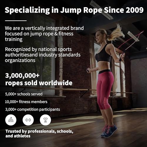 YUEDONG Jump Rope, 5mm Heavy PVC, POM Bearings, Adjustable for All Heights - color: WHITE
