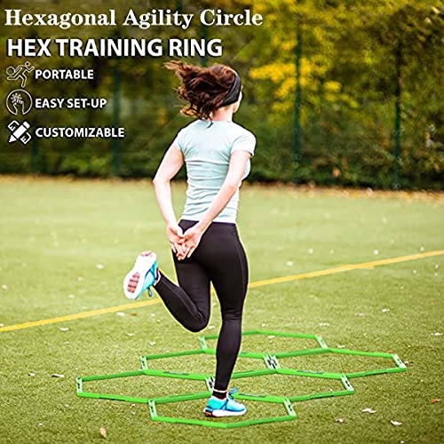Hexagon Agility Ring Training Circle Ring Speed Agility Ladder Physical Training Ring Football Footwork Trainer Hurdles Agility Ladder Fitness Equipment Multicolor Training Ring 3Pcs