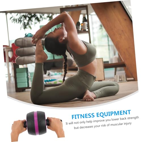 Happyyami Ab Roller Wheel with Automatic Rebound Non-slip Arc Handle Abdominal Trainer for Core Strengthening Home Fitness Equipment for Men and Women Includes Extra Mat for Floor Protection