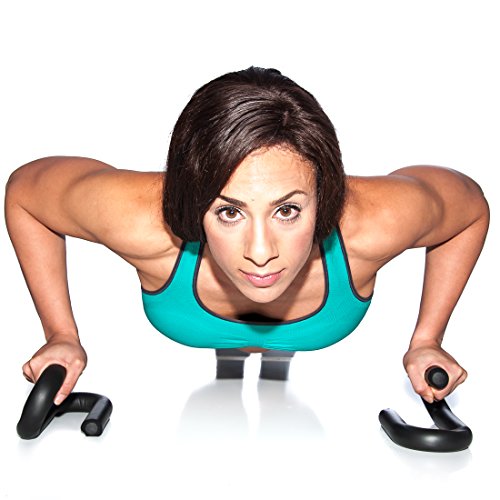 FFO Metal Push up Bar with Foam Grips on Handles. No Slip Pad on Pushup Stands. - Perfects Push ups. Builds Arms, Back, Chest, and Shoulder Strength. Great for P90X Workouts, CrossFit, Calisthenics