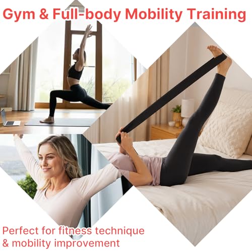 Mobilization Belt - Physical Therapy Belt Strap, Adjustable Mobilization Band Pt Strap with Thick Pad for Rehabilitation Yoga Leg Hip Exercise Seatbelts Stretching Mobility & Gym Techniques (Black)