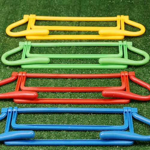 Colaxi Agility Hurdle,Agility Speed Training Equipment,Adjustable Height Jumping Bar Set for Foot Exercise Coaching Soccer - color: red