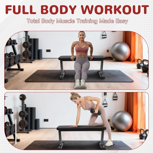 Fitvids Adjustable Weight Bench, Foldable Bench Press Bench for Home Gym, Incline Decline Workout Bench for Full Body Strength Training