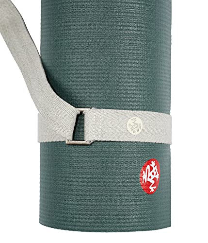 Manduka Yoga Commuter Mat Carrier - Eco-Friendly Cotton, Easy to Carry, Hands-Free, For All Mat Sizes - color: Heather Grey and Bliss
