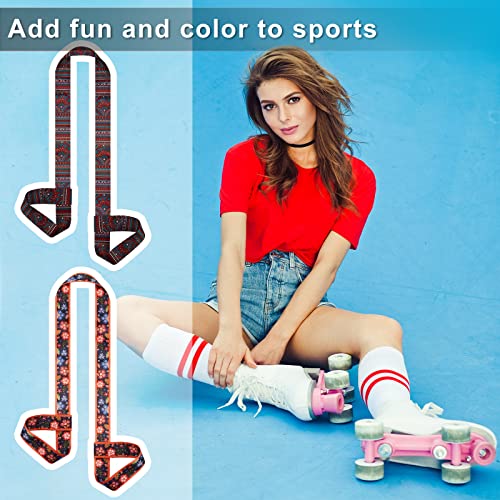 Skylety 2 Pcs Roller Skate Leash Adjustable Stretching Skate Boot Shoulder Strap Carrier for Child Women Men Skating - style: Bohemia Style