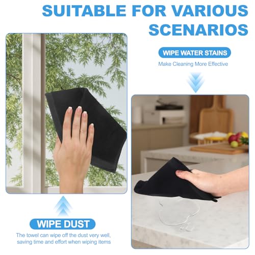 6 Pack Bamboo Fiber Washcloths Face Towels for Body - color: Black