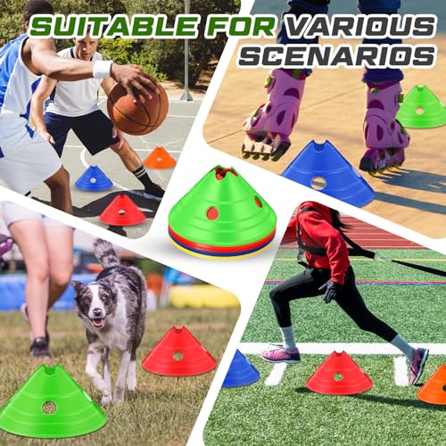 Jumbo Soccer Cones Big Training Disc Cone - color: red, yellow, blue, green, and orange
