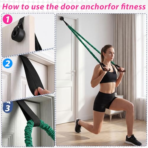 Leyndo 5 Pcs Exercise Resistance Bands with Handles, 5-Level