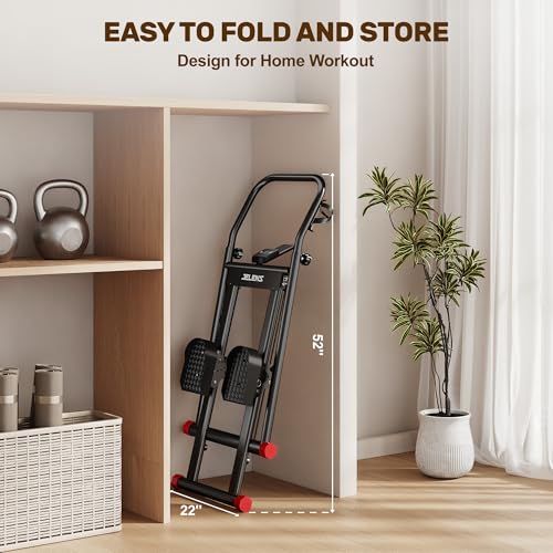 Stair Stepper for Home Gym Exercise, Compact Folding Cardio Stair Climber for Full-Body Workout, Vertical Climber Machine, Extended Step Range