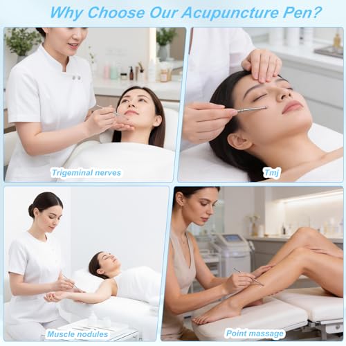 4 Pieces Facial Reflexology Massage Tool Stainless Steel Manual Pen Dual Head Facial Reflexology Tools Portable Massage Tool for Deep Tissue Face Body Muscle Relax