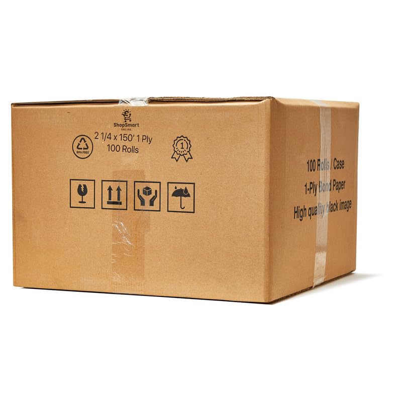 (200 Rolls) 2 1/4 x 150 ft White Adding Machine Tape Paper Rolls Premium One Ply Register/Adding Machine/Calculator Paper Rolls Printing Calculator 10 Key