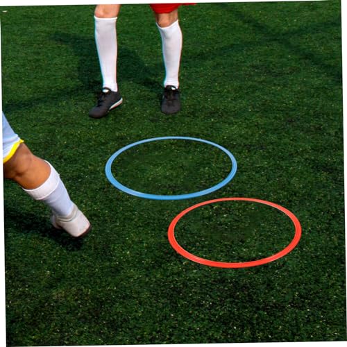 6PCS Soccer Training Rings Durable Agility Equipment for Footwork Drills Material for Soccer Football and Basketball Random Color