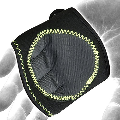 MRX Weight Lifting Gloves Grip Pads Gym Fitness Workout Training Grippy Glove Quick On Padded Palm - color: Black/Green, size: Small-Medium