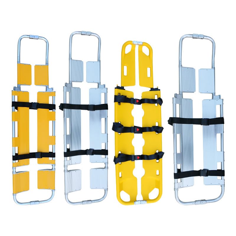 Shovel-Type Stretcher Aluminum Alloy, Extendable and Separable, Foldable, Easy to Store, Lightweight, Strong Load-Bearing (Silver(4Piece))