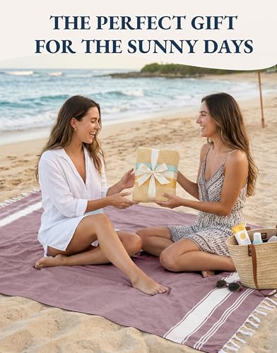 LANE LINEN Beach Towels 4 Pack - Beach Towels Oversized, Pre-Washed Extra Large Beach Towel, Quick Dry, No Sand Beach Towel, Pool Towels for Adults, 39"x71" - Wistful Mauve - color: 33: Wistful Mauve, size: Pack of 4