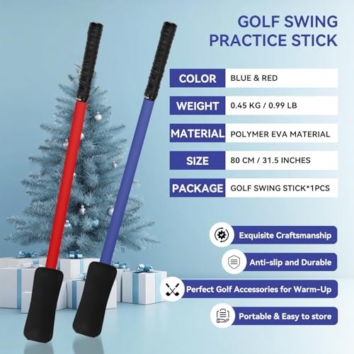 MIKOSI Golf Grip Trainer, EVA Foam Golf Swing Trainer Warm-Up Stick for Strength Grip Tempo & Flexibility Training, Indoor Outdoor Safe Golf Training Aid for Beginners & All Levels