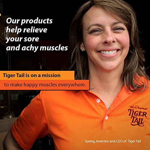 Tiger Tail 18in Massage Stick Portable Roller, Handheld, Deep Tissue Foam Roller, Body Massage and Myofascial Release Tool for Legs, Neck, Calves, Thighs, Shins & Back, The Original 18, Made in USA - size: 18" Plus Happy Muscles eBook