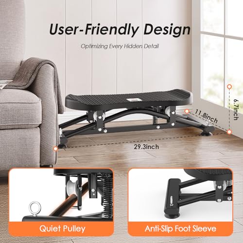 Balance Board for Adults, Rocking Stepper with Resistance Bands, Portable Wobble Board Featuring LCD Monitor, 300 lbs Capacity Ski Balance Trainer for Full Body Workout at Home Gym