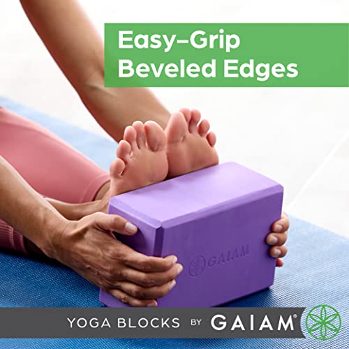 Gaiam Yoga Block - Supportive Latex-Free Eva Foam - Soft Non-Slip Surface with Beveled Edges for Yoga, Pilates, Meditation - color: Black, style: 1 Block
